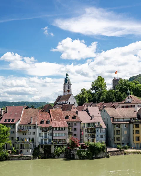 Laufenburg Sviçre Temmuz 2020 Kuzey Sviçre Deki Ren Nehri Kıyısındaki — Stok fotoğraf