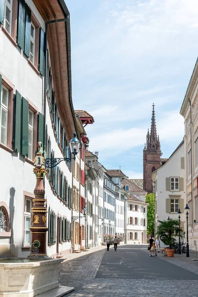 Basel Switzerland Липня 2020 Вигляд Історичного Старого Центру Міста Центрі — стокове фото