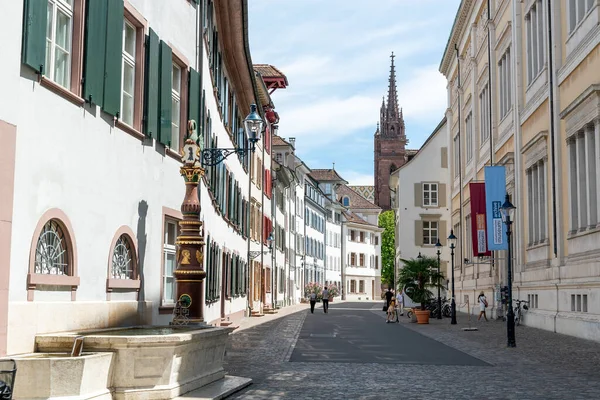 Basel Switzerland July 2020 View Historic Old City Center Downtown — Stock Photo, Image