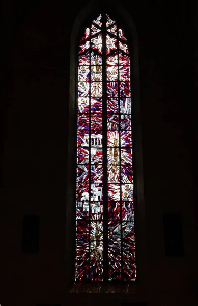 Ulm Duitsland Juli 2020 Glas Loodramen Historische Minster Ulm — Stockfoto