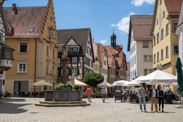 Sigmaringen Juli 2020 Touristen Genießen Einen Tag Der Historischen Altstadt — Stockfoto