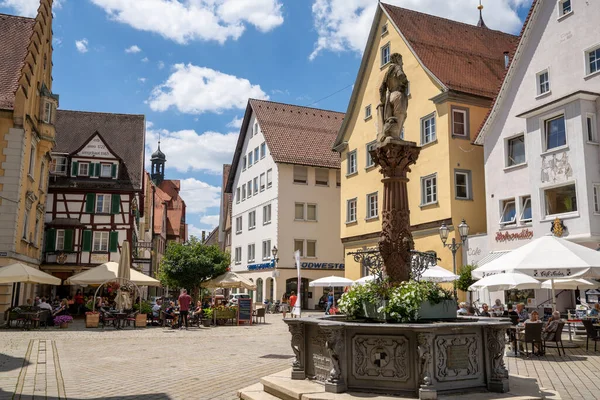 Sigmaringen Juli 2020 Touristen Genießen Einen Tag Der Historischen Altstadt — Stockfoto