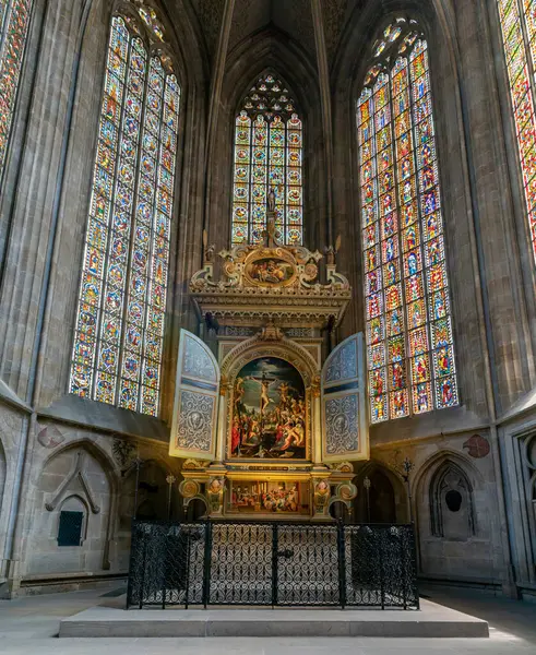 Esslingen Duitsland Juli 2020 Binnenaanzicht Van Het Altaar Kerk Dionys — Stockfoto