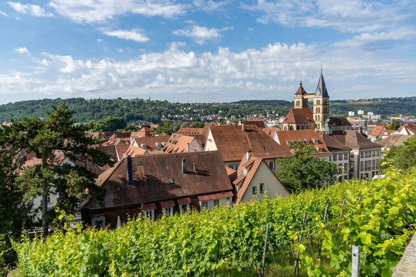 Uma Vista Centro Histórico Cidade Velha Esslingen Neckar — Fotografia de Stock