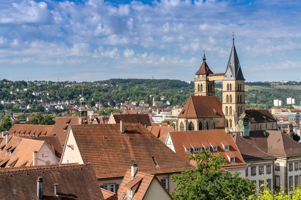 Widok Zabytkowe Centrum Starego Miasta Esslingen Neckar — Zdjęcie stockowe