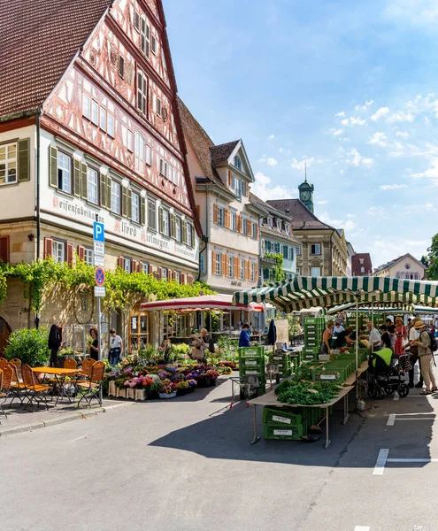 Esslingen Juli 2020 Auf Dem Wochenmarkt Auf Dem Marktplatz Esslingen — Stockfoto