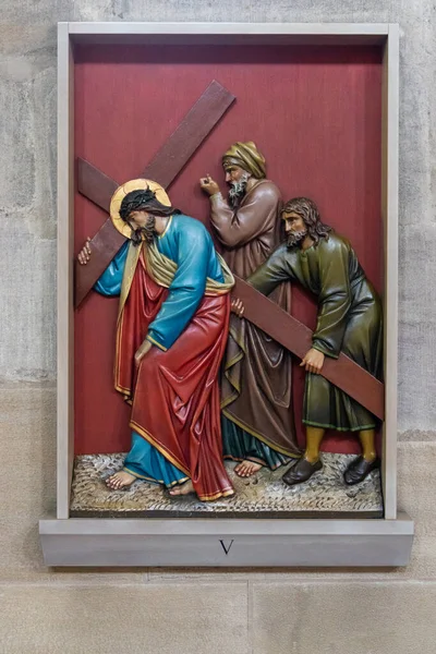 エススリンゲン ドイツ 2020年7月22日 エススリンゲンの聖パウロ ミニスターの身廊内での聖書画の眺め — ストック写真