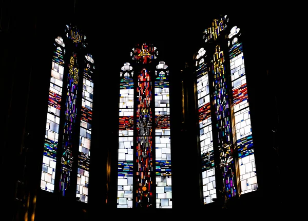 Stuttgart Niemcy Lipca 2020 Widok Witraży Kościele Johanneskirche Feuersee Stuttgarcie — Zdjęcie stockowe