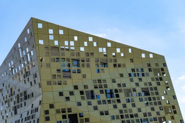 Schwaebisch Gmuend, BW / Almanya - 23 Temmuz 2020: Schwaebisch Gmuend 'deki Forum Gold ve Silber binasının ayrıntılı görünümü