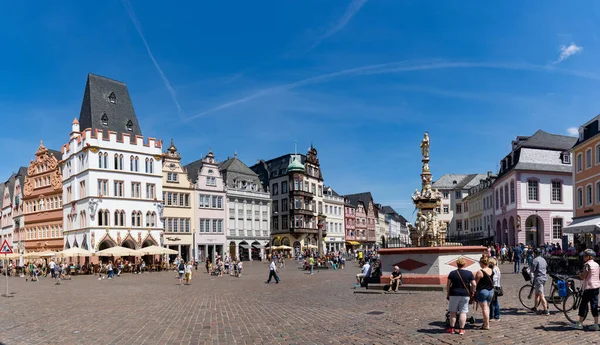 Trier Německo Července 2020 Panoramatický Výhled Náměstí Hauptmarkt Historickém Starém — Stock fotografie