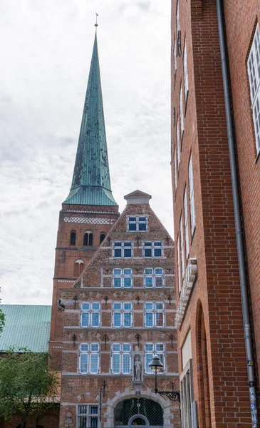 Lübeck Deutschland August 2020 Historische Backsteinkirche Der Lübecker Altstadt — Stockfoto