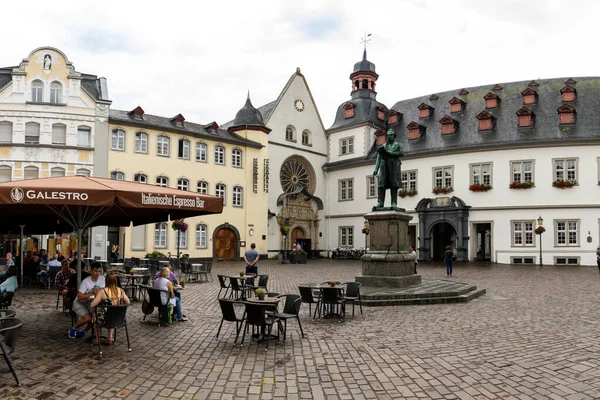 Koblenz Tyskland Augusti 2020 Jesuitenplatz Square Koblenz Med Historiska Byggnader — Stockfoto