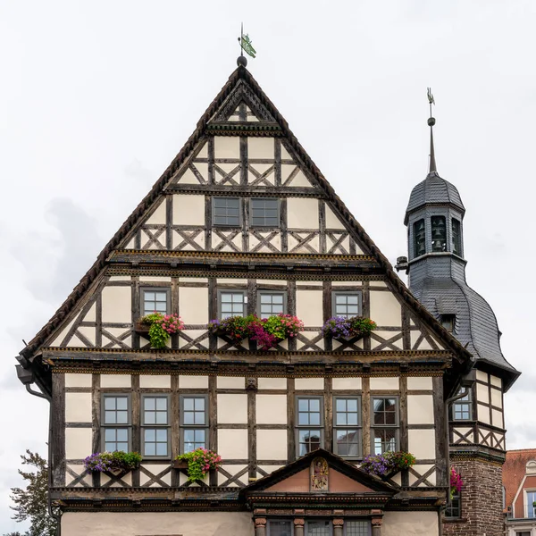 Hoexter Německo Srpna 2020 Krásný Starý Dřevěný Dům Hoexteru Weseru — Stock fotografie