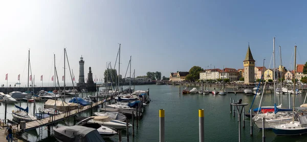 Lindau Baviera Germania Settembre 2020 Veduta Panoramica Del Porto Lindau — Foto Stock