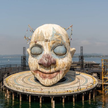 Bregenz / Avusturya - 19 Eylül 2020: Bregenz 'deki Açık Hava Tiyatrosu Verdi' nin Rigoletto Operası Sahnesi