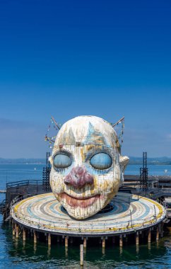 Bregenz / Avusturya - 19 Eylül 2020: Bregenz 'deki Açık Hava Tiyatrosu Verdi' nin Rigoletto Operası Sahnesi