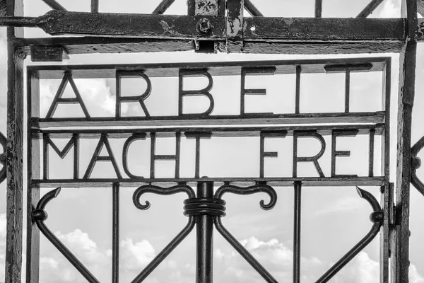 Dachau Beieren Duitsland September 2020 Zicht Historische Toegangspoort Tot Concentratiekamp — Stockfoto