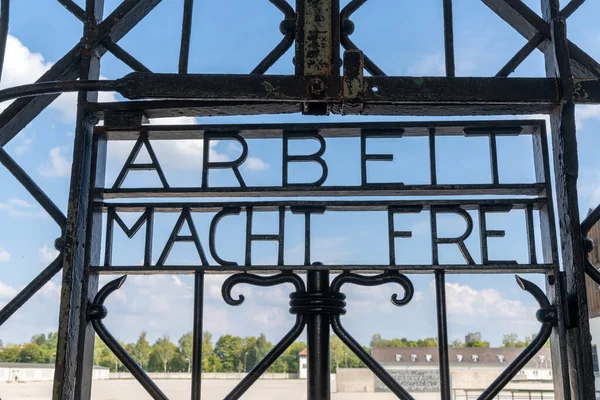 Dachau Beieren Duitsland September 2020 Zicht Historische Toegangspoort Tot Concentratiekamp — Stockfoto