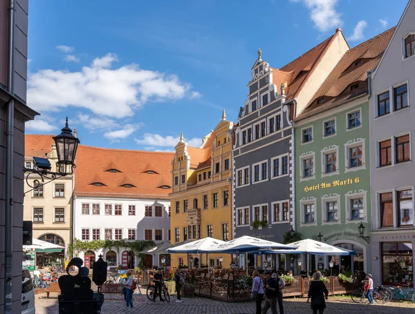 Meissen Szászország Németország 2020 Szeptember Kilátás Történelmi Meissen Várostérre Szászországban — Stock Fotó