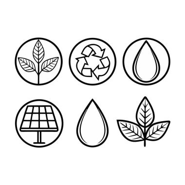 eko simge kümesi, vektör illüstrasyon tasarımı