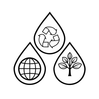 Dünya gezegeni vektör çizimi ile geri dönüşüm sembolü