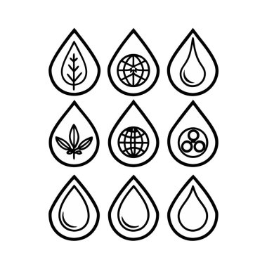 su ve yaprak simgeleri