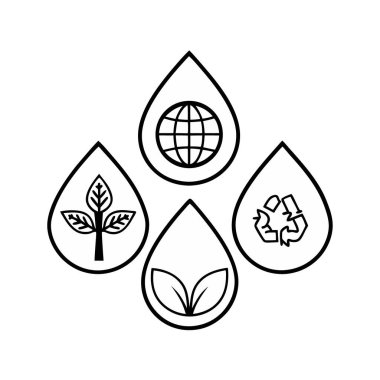 Ekoloji Icon Set, vektör çizim