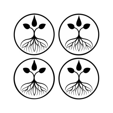 Dört yaprak ile kaplı. karalama tasarımında vektör illüstrasyonu.