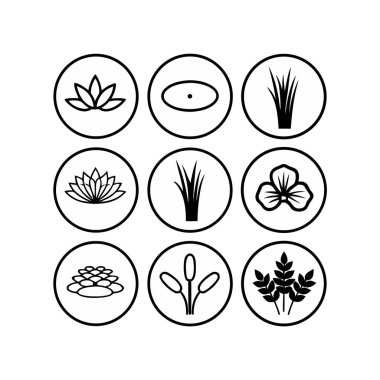 Vektör çiçek simgeleri ayarla