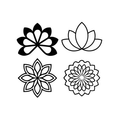 beyaz arkaplanda izole edilmiş çiçek vektörü illüstrasyonu.