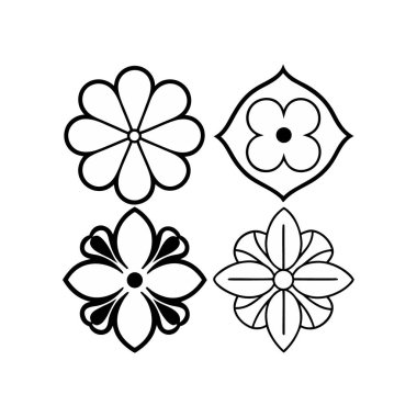 Çiçek ikonu. Çiçek simgesi seti. vektör simgesi.