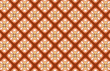 Süssüz desenli, simetrik elmasları ılık toprak tonlarında sergiliyor. Dekoratif vintage arka planlar için ideal.