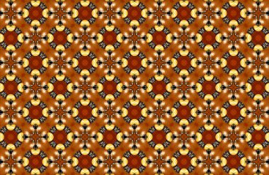 Tasarım Projeleri için Karmaşık Kahverengi ve Altın Geometrik Desensiz Doku