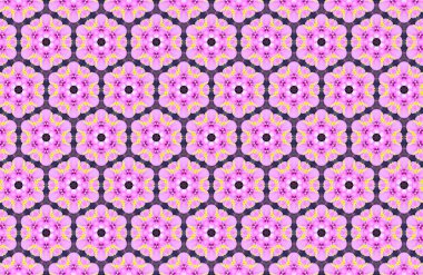 Çiçeksel Uyum Canlı Pembe ve Mor Çiçeklerin Tekrarlayan Şablonu Görsel Cazip Bir Arkaplan Oluşturur