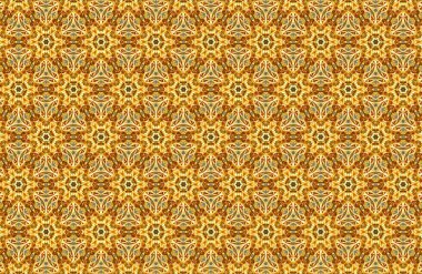 Altın Geometrik Desen Tekrarlayan Yıldız ve Üçgen Motifleri ile Karmaşık Tasarım