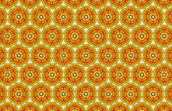 Canlı Bal Arkaplanı Altıgen Çiçek Motiflerinin Kusursuz Tekrarı, Sıcaklık ve Görsel İlgi Her Tasarıma Ekleniyor