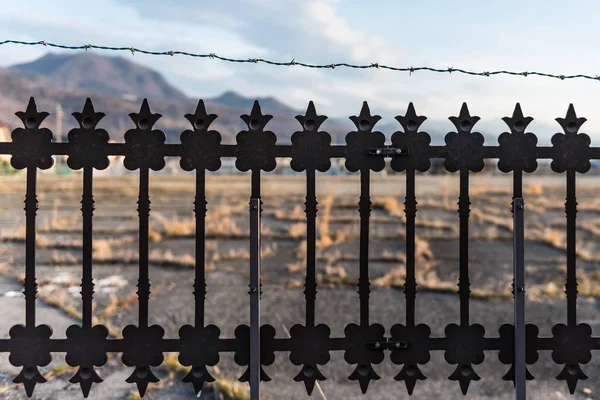 Säkerhet Stålstängsel Offentlig Park — Stockfoto