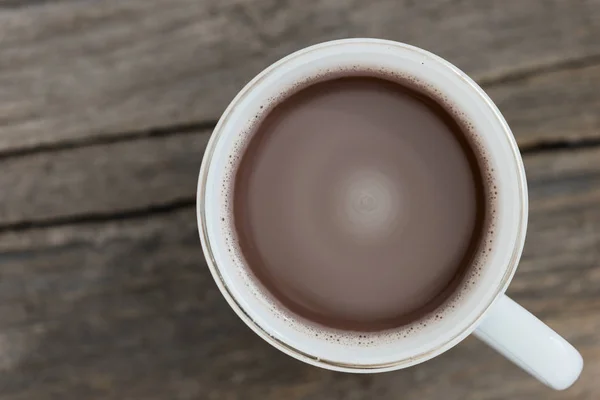 Tasse Kakao Heißgetränk Auf Holz Tischplatte Ansicht Konzept — Stockfoto
