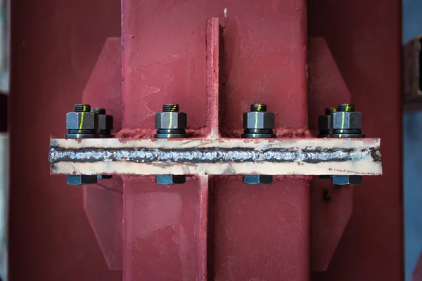 Connection Steel Structure High Tension Bolts Welding — Stock Photo, Image