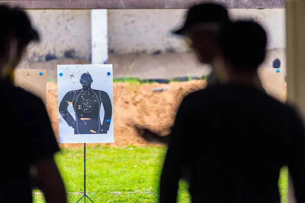 Sight, Targets shoot the gun of people man with bullet holes. Sports practice training.