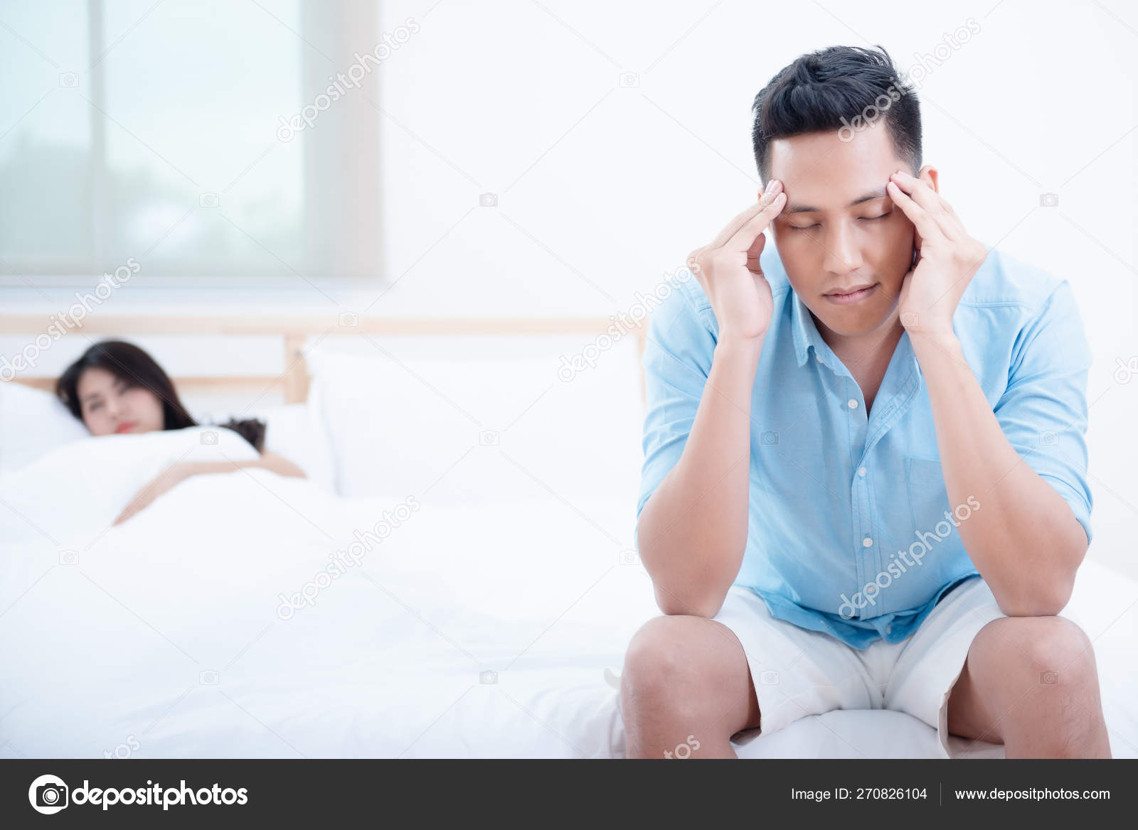 Husband Unhappy Disappointed Erectile Dysfunction Sex While His Wife Sleeping Stock Photo by ©kokliang 270826104 pic