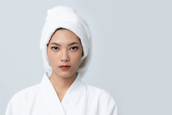 Portret Van Mooie Aziatische Vrouw Huidverzorging Clean Concept Schoonheidsbehandeling Voor — Stockfoto