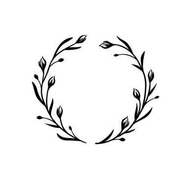 Çerçeve çiçek. Çiçek çelenk. Benzersiz dekorasyon için tebrik kartı, düğün davetiyesi, tarih kaydedin. Senin metin için yer