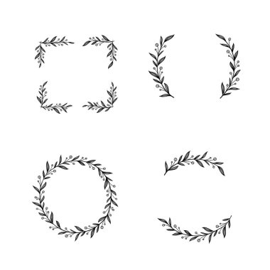 Çerçeve çiçek. Çiçek çelenk. Benzersiz dekorasyon için tebrik kartı, düğün davetiyesi, tarih kaydedin. Senin metin için yer