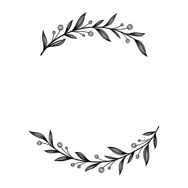 Floral frames. Unieke decoratie voor wenskaart, uitnodiging bruiloft, sla de datum. Ruimte voor uw tekst. — Stockvector