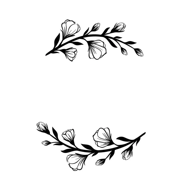 Floral frames. Unieke decoratie voor wenskaart, uitnodiging bruiloft, sla de datum. Ruimte voor uw tekst. Geïsoleerd — Stockvector