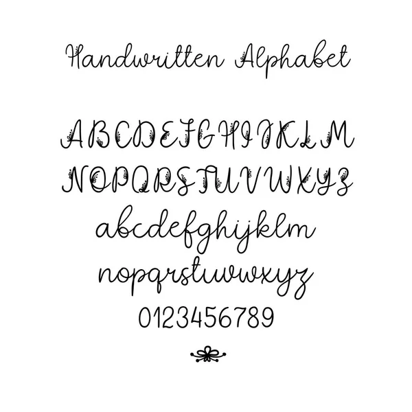 Vector Calligraphy Alphabet. Exclusieve Letters. Decoratieve kwast van handgeschreven lettertype voor bruiloft Monogram, Logo, uitnodiging — Stockvector