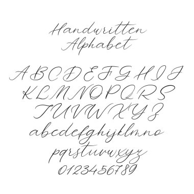 Vector Calligraphy Alphabet. Exclusive Letters. Decorative handwritten brush font for Wedding Monogram, Logo, Invitation clipart