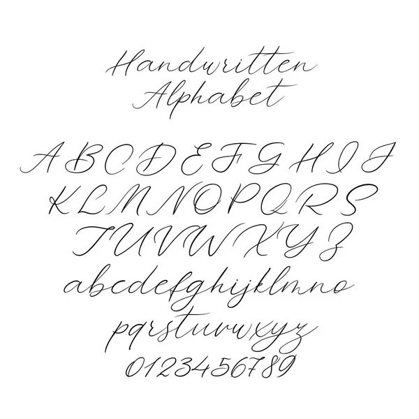 Vektör hat alfabe. Özel harfler. Düğün Monogram, Logo, davet için dekoratif el yazısı fırça yazı tipi