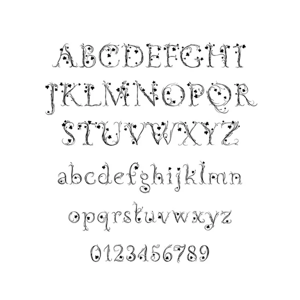 Vector Alphabet. Exclusive Letters. Decorative magic font for Wedding Monogram, branding, Invitation — Stock Vector